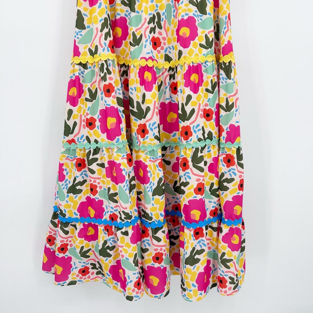 Crosby by Mollie Burch Pink Napa Maxi Dress Monet’s Garden Floral XS Spring - Picture 5 of 12